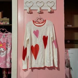 ♡ white heart sweater ♡